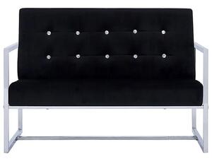 Zgrabna 2-osobowa sofa Mefir - aksamit, czarna