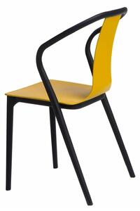 Żółte krzesło konferencyjne, ogrodowe z polipropylenu
