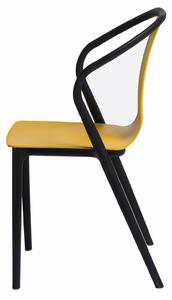 Żółte krzesło konferencyjne, ogrodowe z polipropylenu