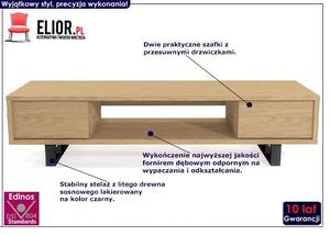 Industrialna drewniana szafka RTV na nóżkach Inelo D5