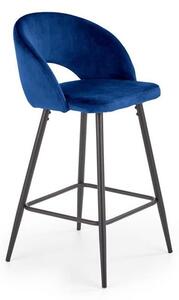 Miękki hoker barowy na nóżkach, granatowy velvet | Umeblowana.com
