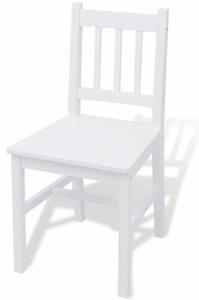Drewniany stół z krzesłami do kuchni - biel
