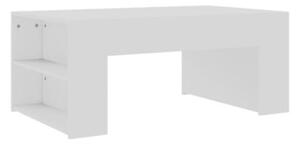 Biała ława do salonu z półkami 100x60 cm