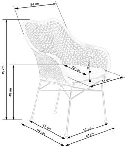 Rattanowe krzesło ażurowe z poduszką Ledis