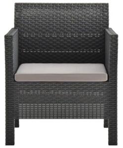 Krzesło ogrodowe z poduszką antracytowe 63x65x76 cm pp rattan