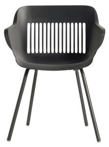 Ciemnoszare plastikowe krzesła ogrodowe zestaw 2 szt. Jill Rondo – Hartman