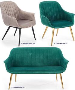 Dwuosobowa sofa w stylu glamour Karins 4X - zielona