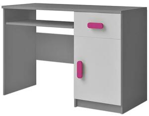 Nowoczesne szare biurko z kolorowymi uchwytami Florentino 5X