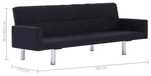 Rozkładana sofa Nesma z podłokietnikami - czarna