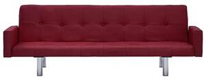 Rozkładana sofa Nesma z podłokietnikami - czerwone wino