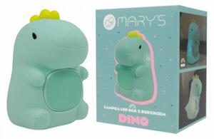 Lampka nocna dla dzieci z budzikiem bezprzewodowa RGBW niebieska dino LED 1.5W Mary's
