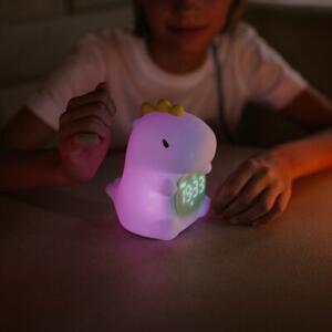 Lampka nocna dla dzieci z budzikiem bezprzewodowa RGBW niebieska dino LED 1.5W Mary's