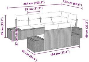 Zestaw Mebli Ogrodowych Komplet Wypoczynkowy Z Poduszkami 7-Częściowy Rattan Na Taras Balkon Ogród