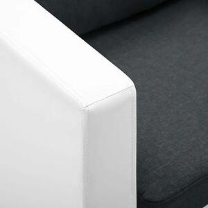 Atrakcyjna 3-osobowa sofa Karlo 3Q - biało-ciemnoszara