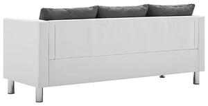 Atrakcyjna 3-osobowa sofa Karlo 3Q - biało-jasnoszara