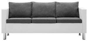 Atrakcyjna 3-osobowa sofa Karlo 3Q - biało-jasnoszara