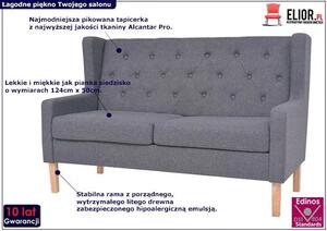 Dwuosobowa sofa Isobel 2G - szara
