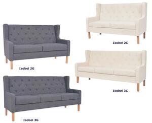 Trzyosobowa sofa Isobel 3C - kremowobiała