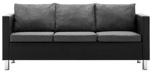 Atrakcyjna 3-osobowa sofa Karlo 3Q - czarno-jasnoszara