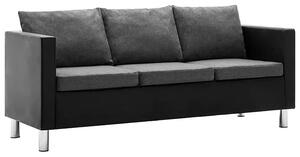 Atrakcyjna 3-osobowa sofa Karlo 3Q - czarno-jasnoszara