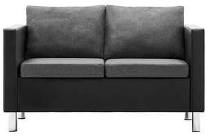 Atrakcyjna 2-osobowa sofa Karlo 2Q - czarno-jasnoszara