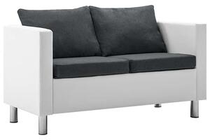 Atrakcyjna 2-osobowa sofa Karlo 2Q - biało-ciemnoszara