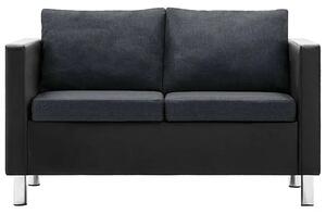 Atrakcyjna 2-osobowa sofa Karlo 2Q - czarno-ciemnoszara