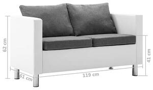 Atrakcyjna 2-osobowa sofa Karlo 2Q - biało-jasnoszara
