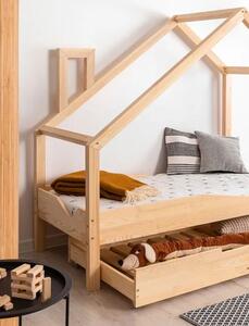 Drewniane łóżeczko dziecięce domek z szufladą Lumo 7X