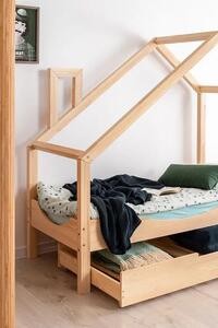 Drewniane łóżko dziecięce domek z szufladą Lumo 11X
