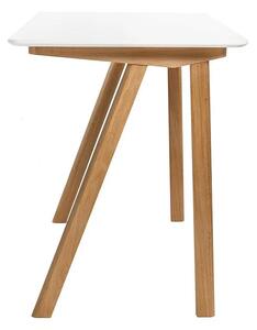 Skandynawskie proste biurko z drewna 120x60 Bhummi - białe