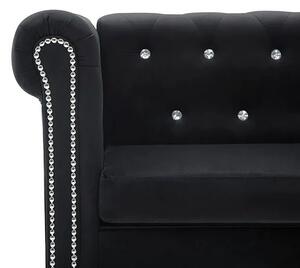 Aksamitna sofa w stylu Chesterfield Charlotte 2Q - czarna