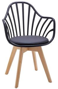 Krzesło patyczak w stylu retro modern Baltin - czerń i buk