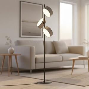 Lampa stojąca podłogowa minimalistyczna szara z abażurem 3xE14 10W DRUMZ Emibig