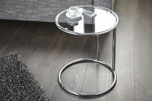 Okrągły stolik wsuwany Deco - srebrny