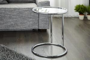 Okrągły stolik wsuwany Deco - srebrny