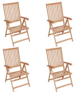Rozkładane krzesła ogrodowe, 4 szt., lite drewno tekowe