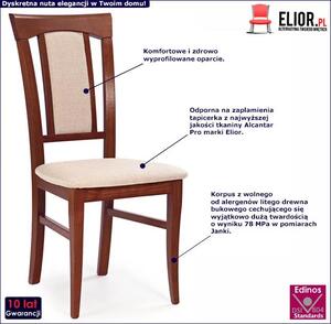 Krzesło drewniane tapicerowane Rumer - czereśnia antyczna