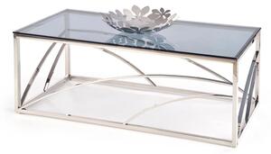 Szklana ława w stylu glamour Cristal 2X - Srebrna