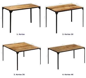 Stół w stylu industrialnym ze stali i drewna Kartes 2X – brązowy