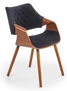 Krzesło gięte Ton z podłokietnikami Bento - czarny + orzech