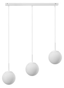 Lampa wisząca Aurelia biała z 3 kulistymi kloszami na listwie