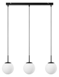 Lampa wisząca Aurelia czarna z 3 kulistymi kloszami na listwie