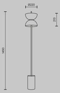 Lampa stojąca podłogowa nowoczesna biała podwójny klosz LED 11W KYOTO Maytoni