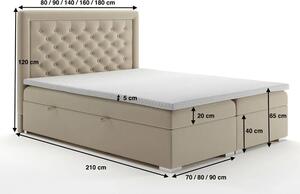 Pojedyncze kontynentalne łóżko jednoosobowe Persea 80x200 - 58 kolorów