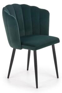Zielone krzesło tapicerowane muszelka - Holix