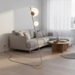 Lampa stojąca podłogowa designerska beżowa stick 2xG9 8W TATU Emibig