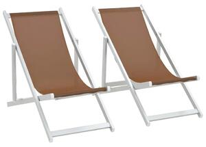 Składane krzesła plażowe Strand - brąz