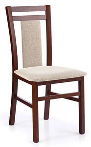 Drewniane krzesło tapicerowane Thomas - Ciemny orzech