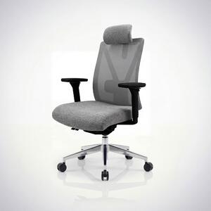 Fotel biurowy ergonomiczny szary z siatką VECTOR